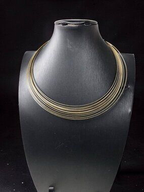 Vintage Brass Queen Multi-Strand Choker Necklace